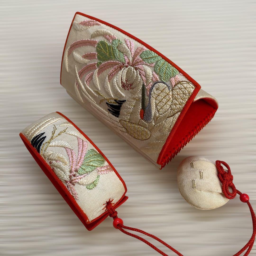 アンティーク 三越謹製 手刺繍 筥迫 美品 七五三 和装小物