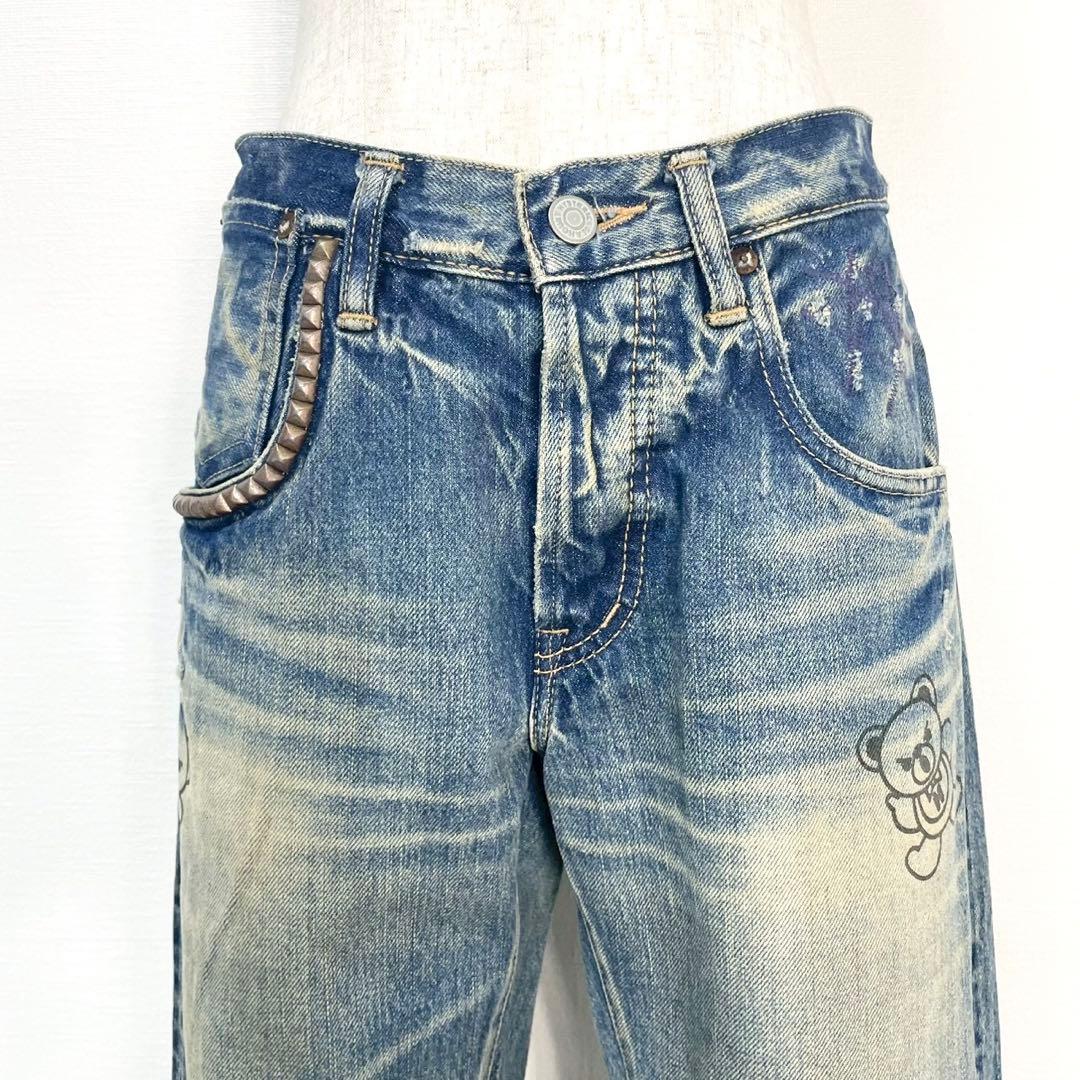 y2k❤️ HYSTERIC GLAMOUR ヒスベア スタッズ デニム