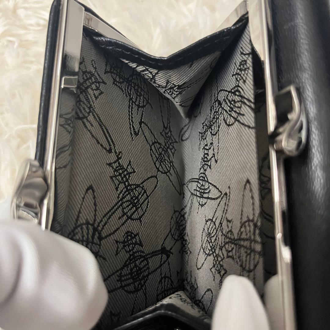 美品✨Vivienne Westwood 三つ折り財布 がま口 ブルーオーブ 黒