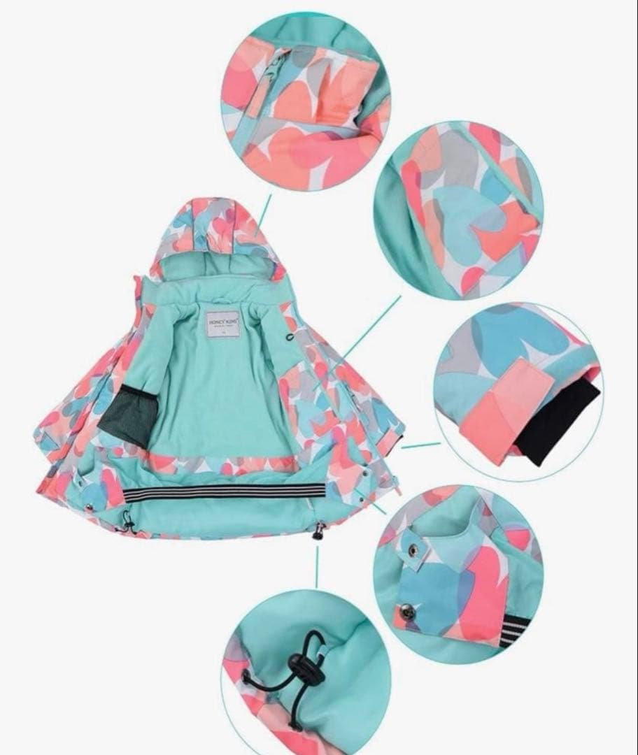 Hiheart 子ども用スキーウェア 128cm 多色デザイン