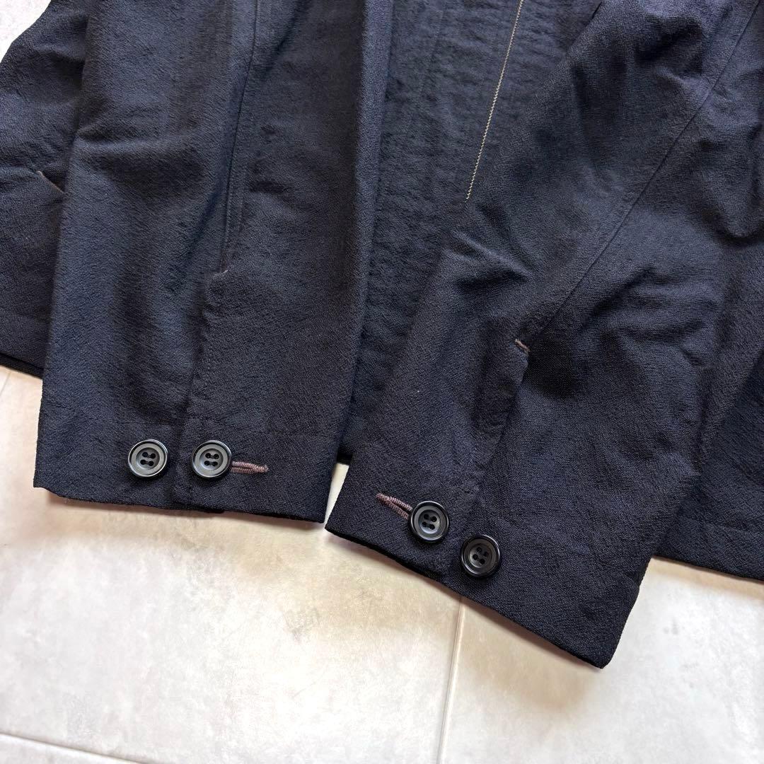 【美品】J.S stead ジップブルゾン 短丈 ウール 和紙 Wジップ