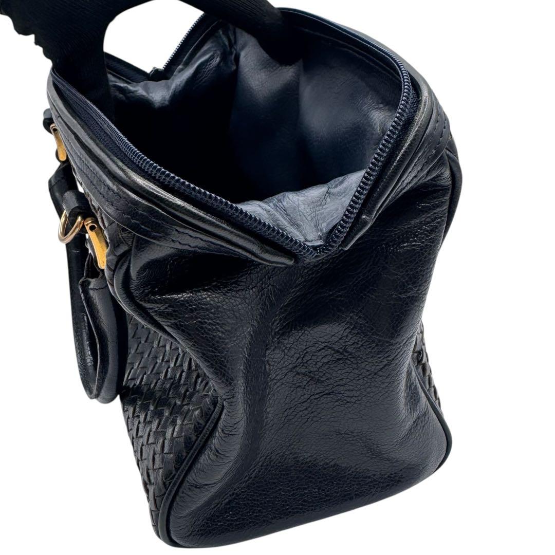 VINTAGE FENDI S.A.S期 ミニボストンレザー イントレ 黒