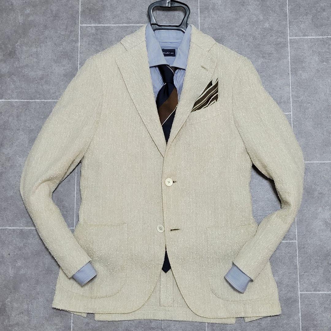 ★美品 LARDINI 春夏 リネン 麻 三者混 テーラードジャケット