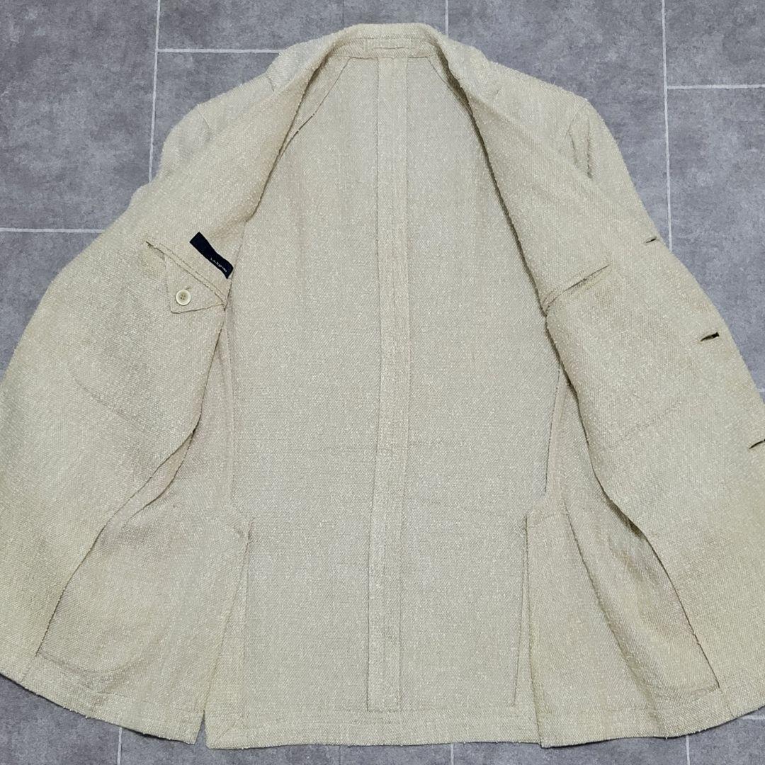 ★美品 LARDINI 春夏 リネン 麻 三者混 テーラードジャケット
