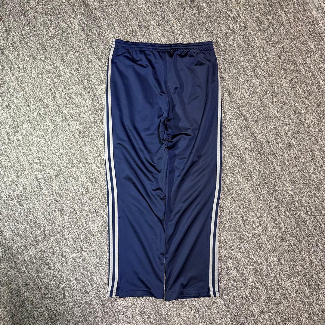 00s adidas トラックパンツ ワイド ネイビー トレフォイル