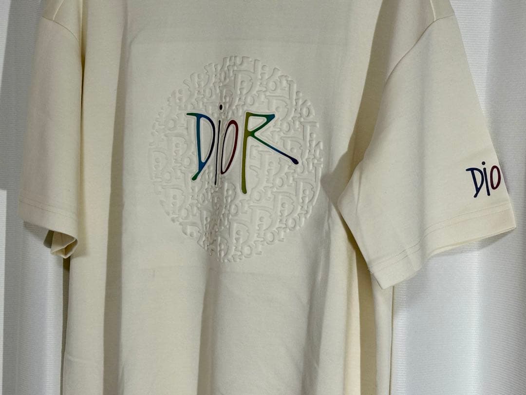 未使用！Dior ディオール 立体ロゴ Tシャツ 半袖 ホワイト マルチカラーL