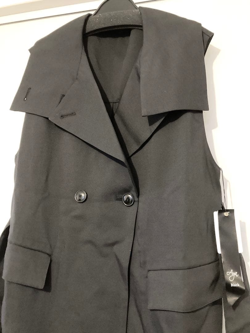 新品未使用　ヤマダヤ　Aga ロングジレ　BLACK