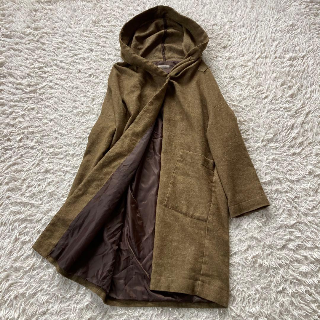fog linen work フォグリネンワーク フード付きロングコート F