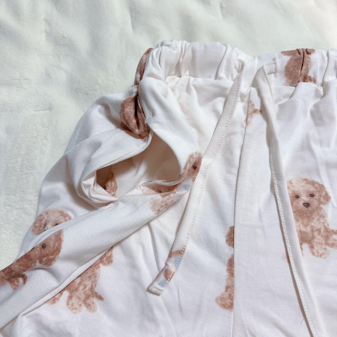 【新品未使用】ジェラートピケ　犬　プードル　ロゴ　半袖Tシャツ&ショートパンツ