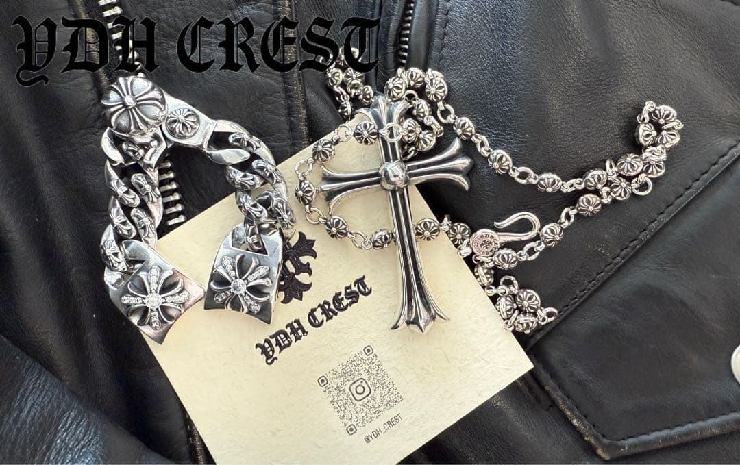 ★RZKN60　シルバーネックレス　ラージクロスデザイン 60cm　刻印有り