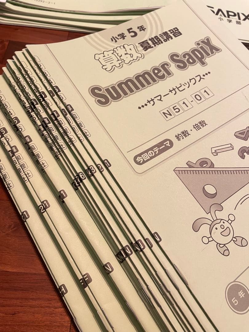SAPIX 5年生 教材 算数一年分セット［Daily Sapixはほぼ未記入］