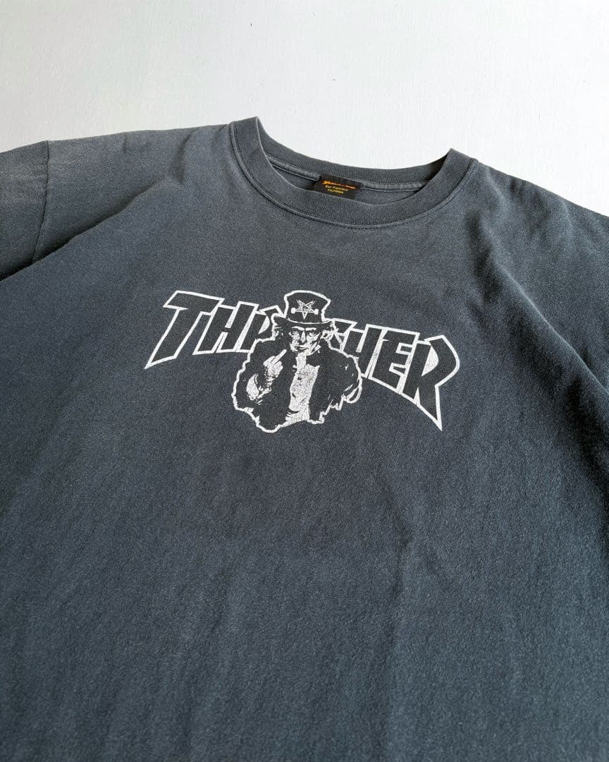 00's THRASHER Uncle Sam Logo Tシャツ フレイムタグ