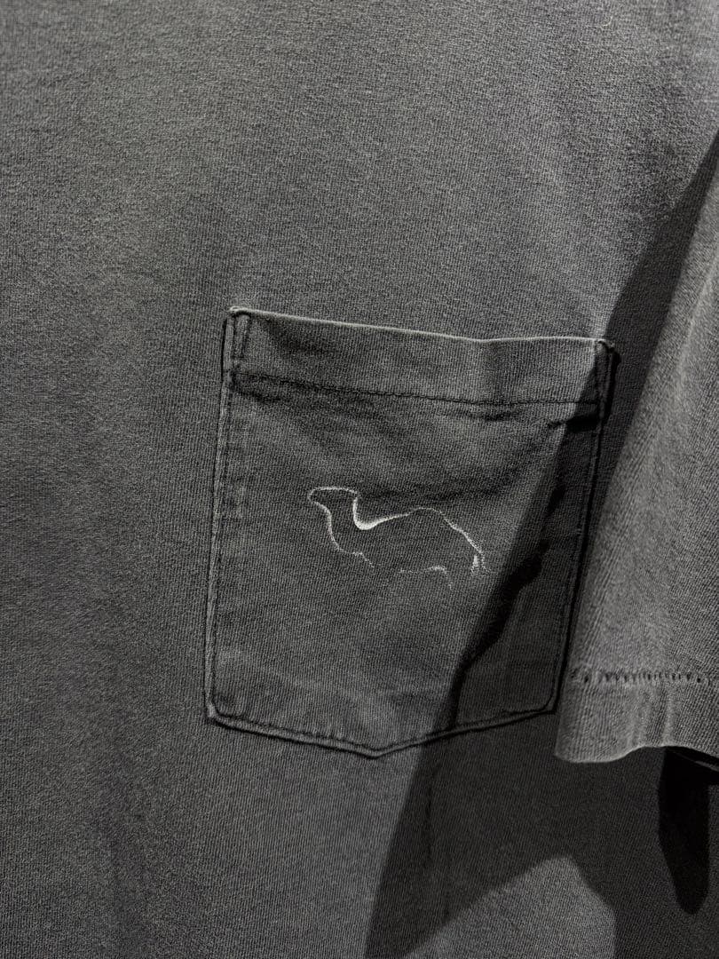 90s CAMEL キャメル ポケットTシャツ XL ブラック フェード 企業T