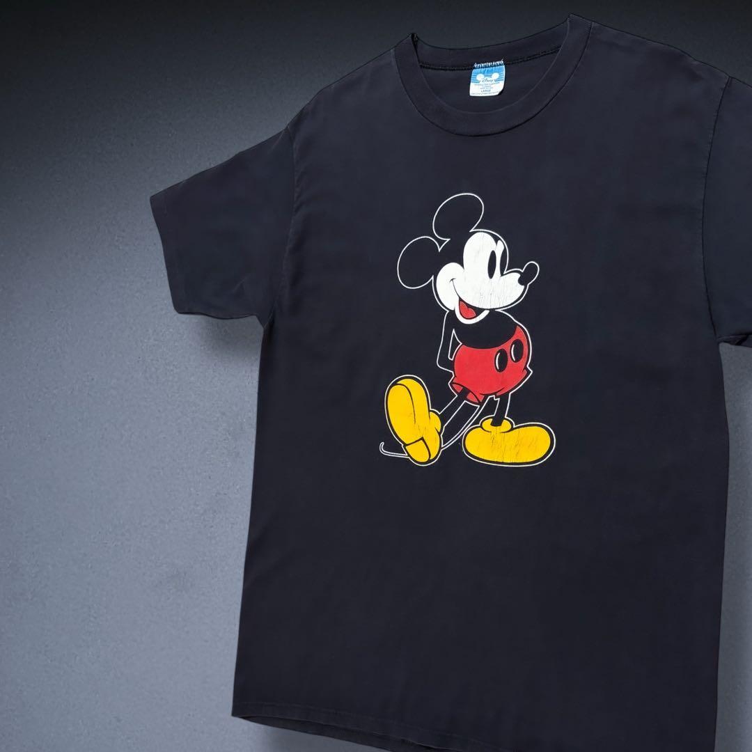 u*d様 80-90s Disney USA製 黒 スタンディング ミッキー L