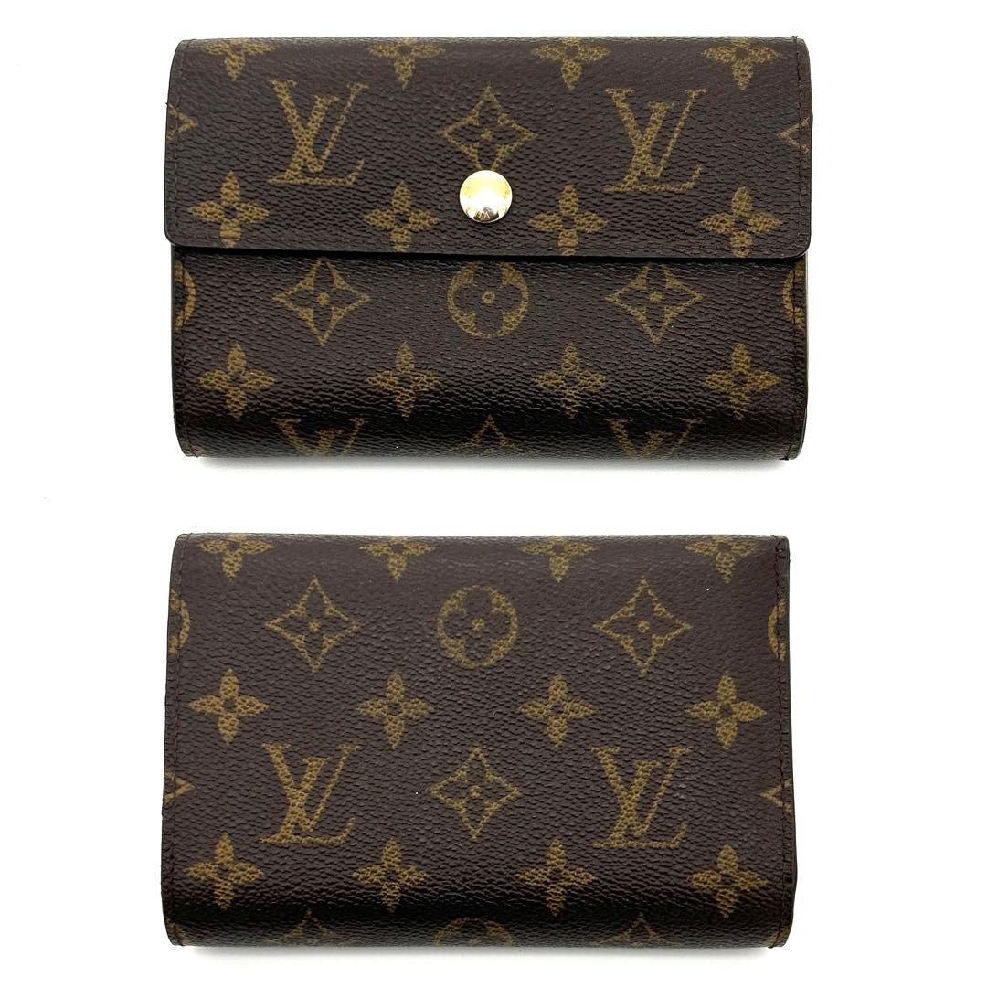 Louis Vitton モノグラム 三つ折り財布 パスケース窓付 男女兼用