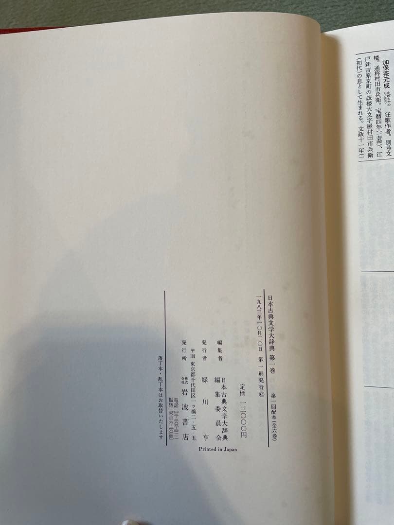 日本古典文学大辞典　全6巻　岩波書店