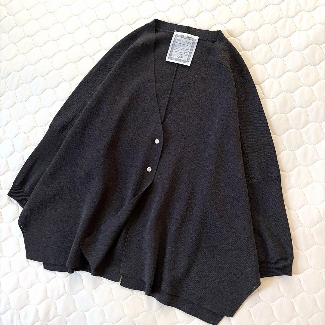 【極美品】BEARDSLEY サラッとカーディガン　ハオリ　ダークグレー