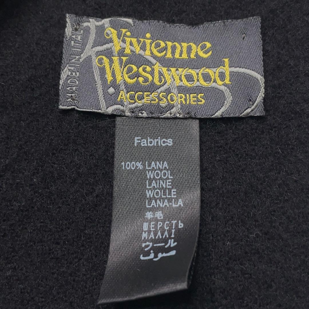 美品 ヴィヴィアンウエストウッド シルバーオーブ刺繍 上質 ウール マフラー