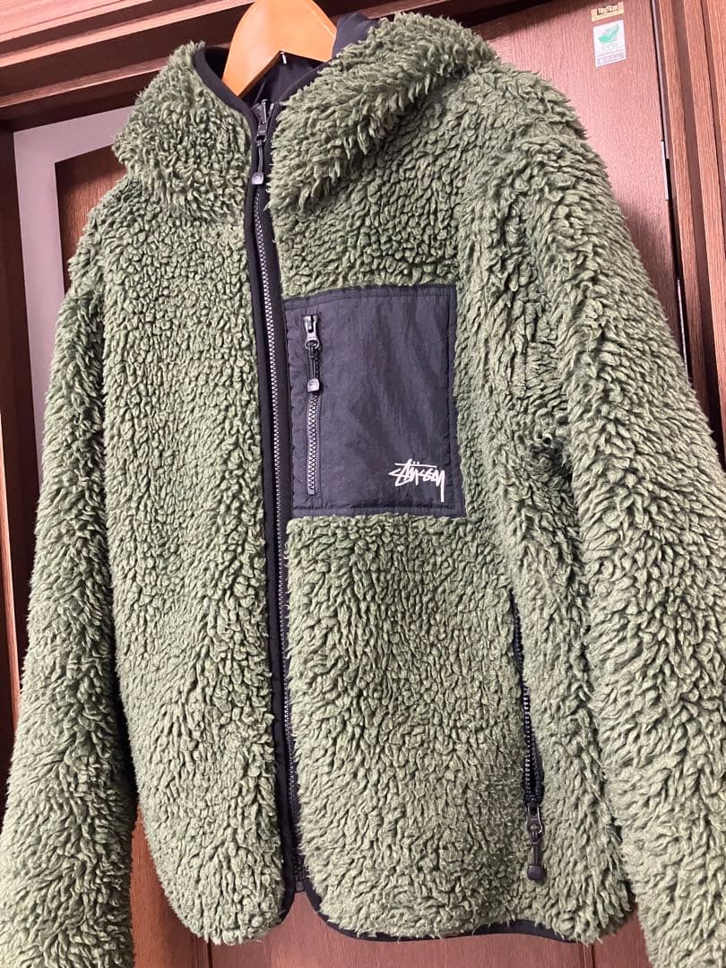 最終値下げ‼️人気！stussyリバーシブルボアジャケット！サイズM
