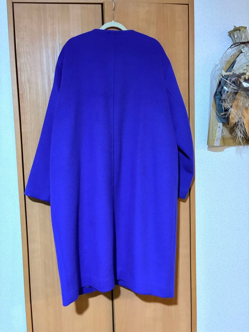 Spick & SpanビーバーフロントZIPコート38ブルー