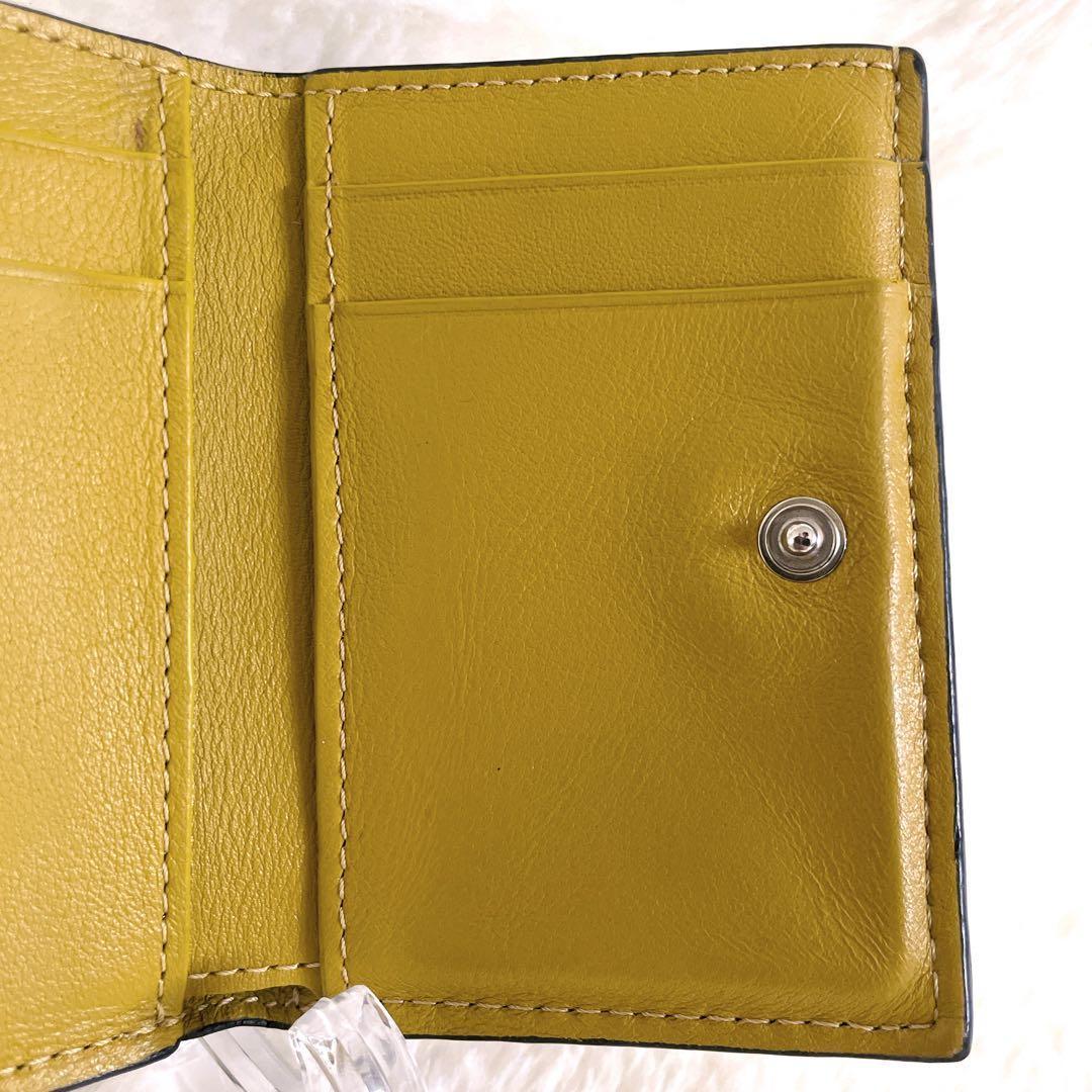 【希少カラー】 LOEWE アナグラム トライフォールド 三つ折り財布 可愛い