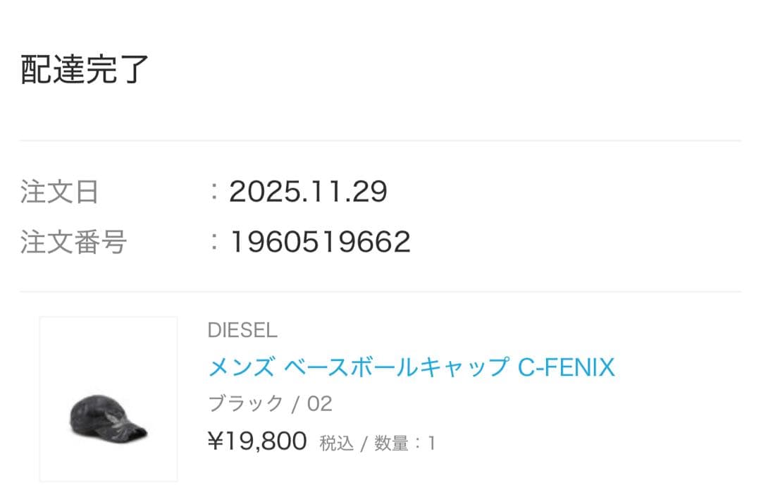 【美品】DIESEL メンズ ベースボールキャップ C-FENIX グレー