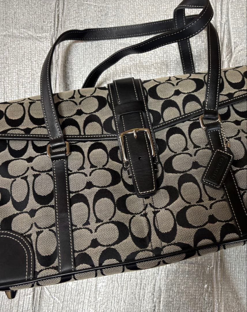 セール‼️Coach ボストンバッグ グレー/ブラック横35×横23×幅10cm