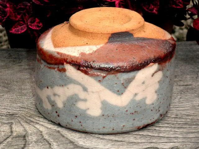 ♥美濃焼　鼠志野　茶碗　在銘　志野　骨董品