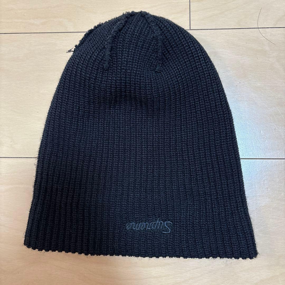 Supreme ブラック ビーニーニット帽