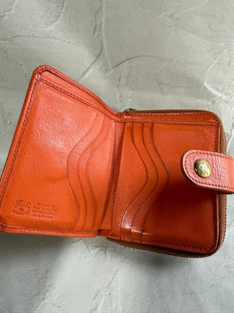 IL BISONTE 二つ折り財布 オレンジ