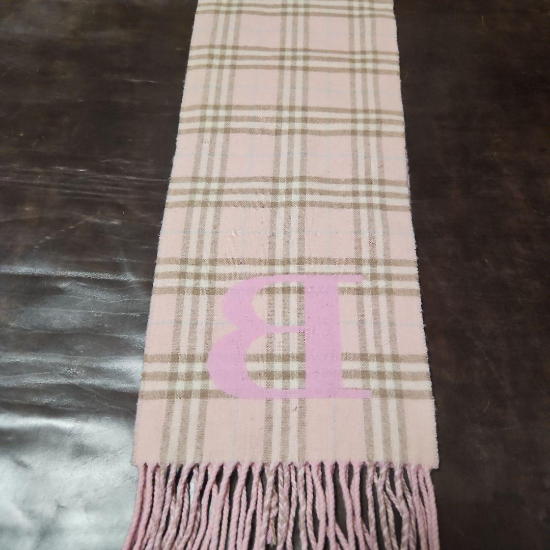 難あり　BURBERRY　ロゴリバーシブルマフラー