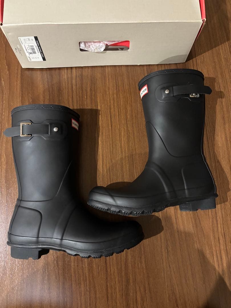 【美品】HUNTER ハンター レインロングブーツ ブラック 長靴　24.5