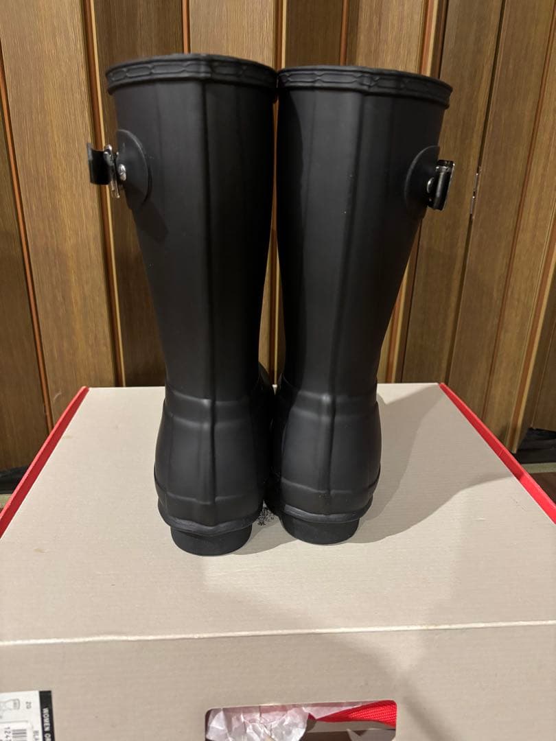 【美品】HUNTER ハンター レインロングブーツ ブラック 長靴　24.5
