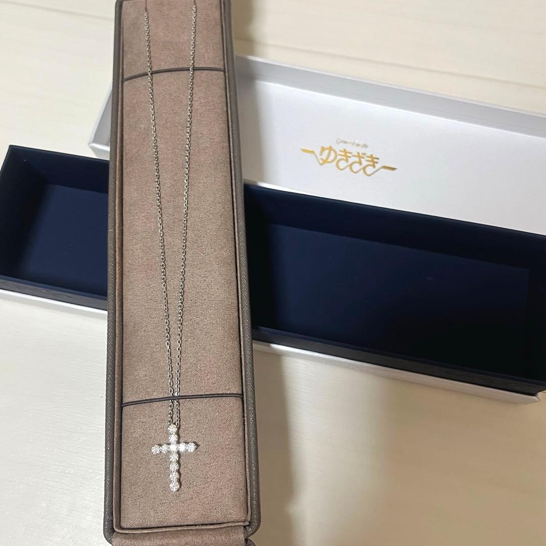 大幅値下げ⭐︎ 正規品　ゆきざき　ネックレス　クロス　ダイヤモンド　プラチナ