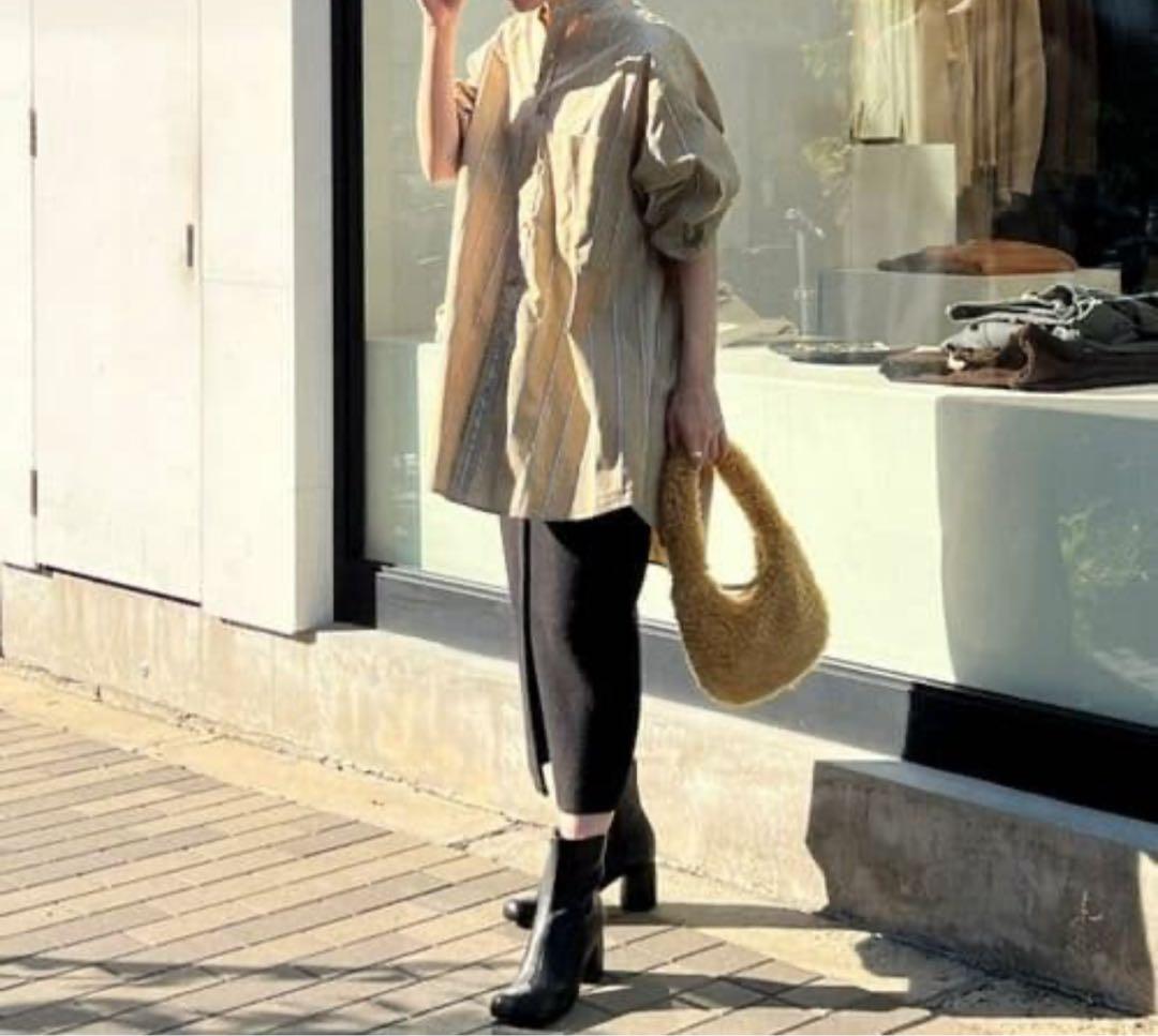 todayful Square Short Boots 38 ブーツ 黒　レザー