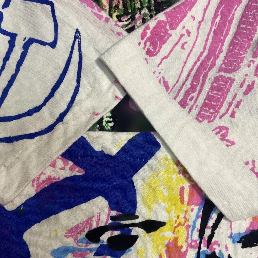 【90s・シングル】バスキア 総柄 マルチプリント Tシャツ L 希少
