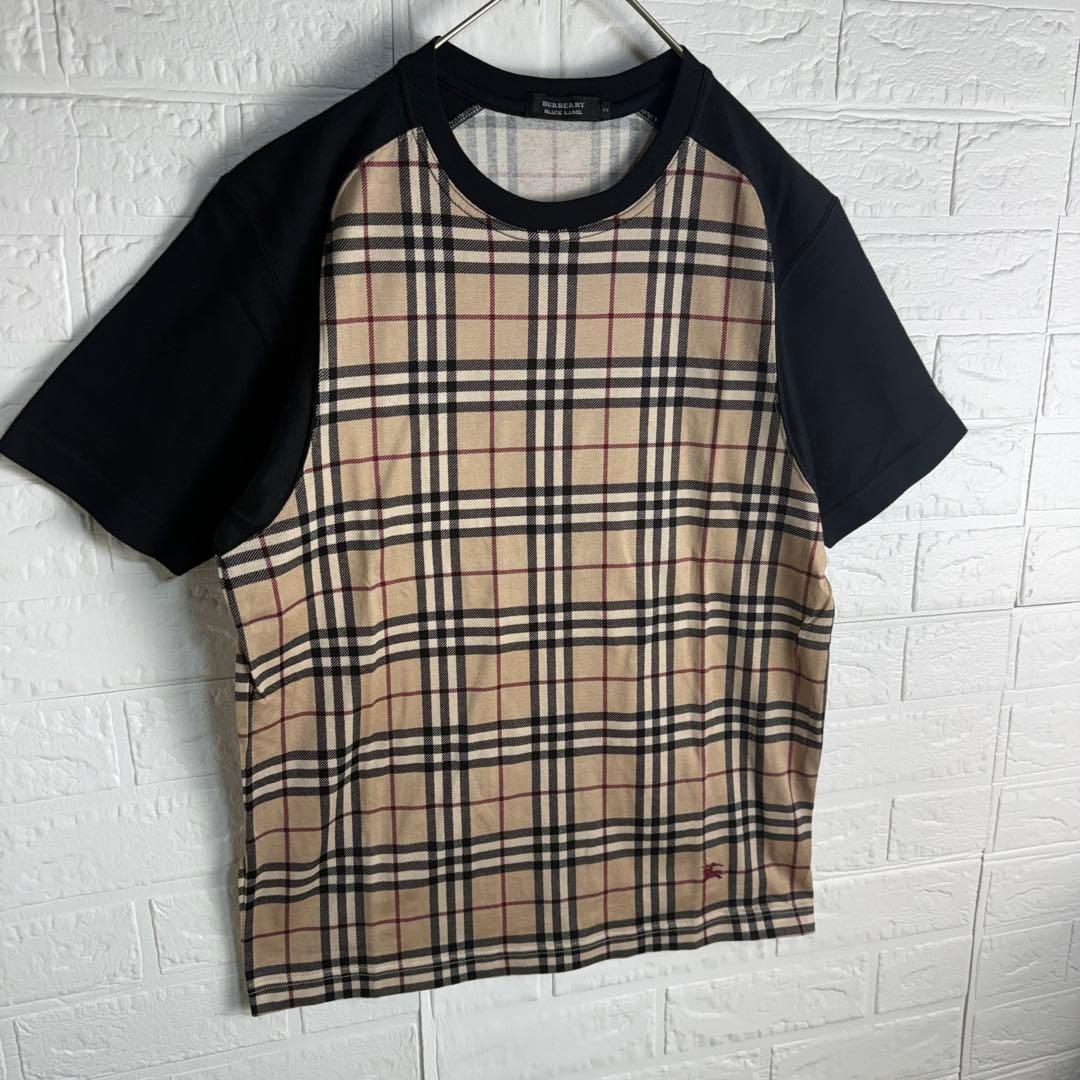 【ほぼ新品】 極美品 BURBERRY ノバチェック Tシャツ ブラックレーベル
