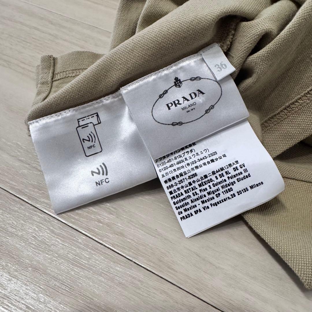 prada トライアングル ポロシャツ ロゴ コットンピケ