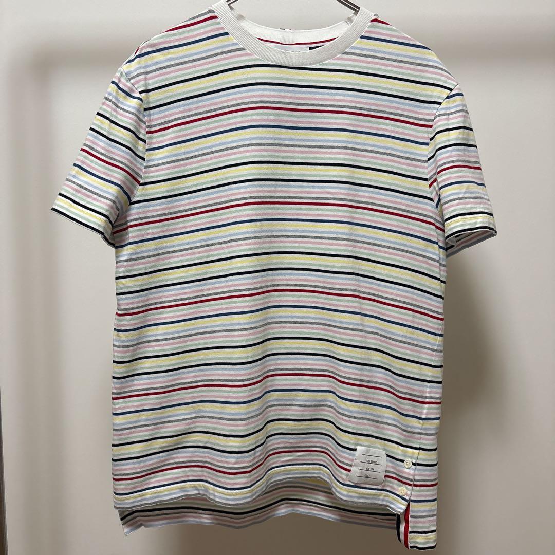 THOM BROWNE. ストライプ Tシャツ　マルチカラー　イタリア製