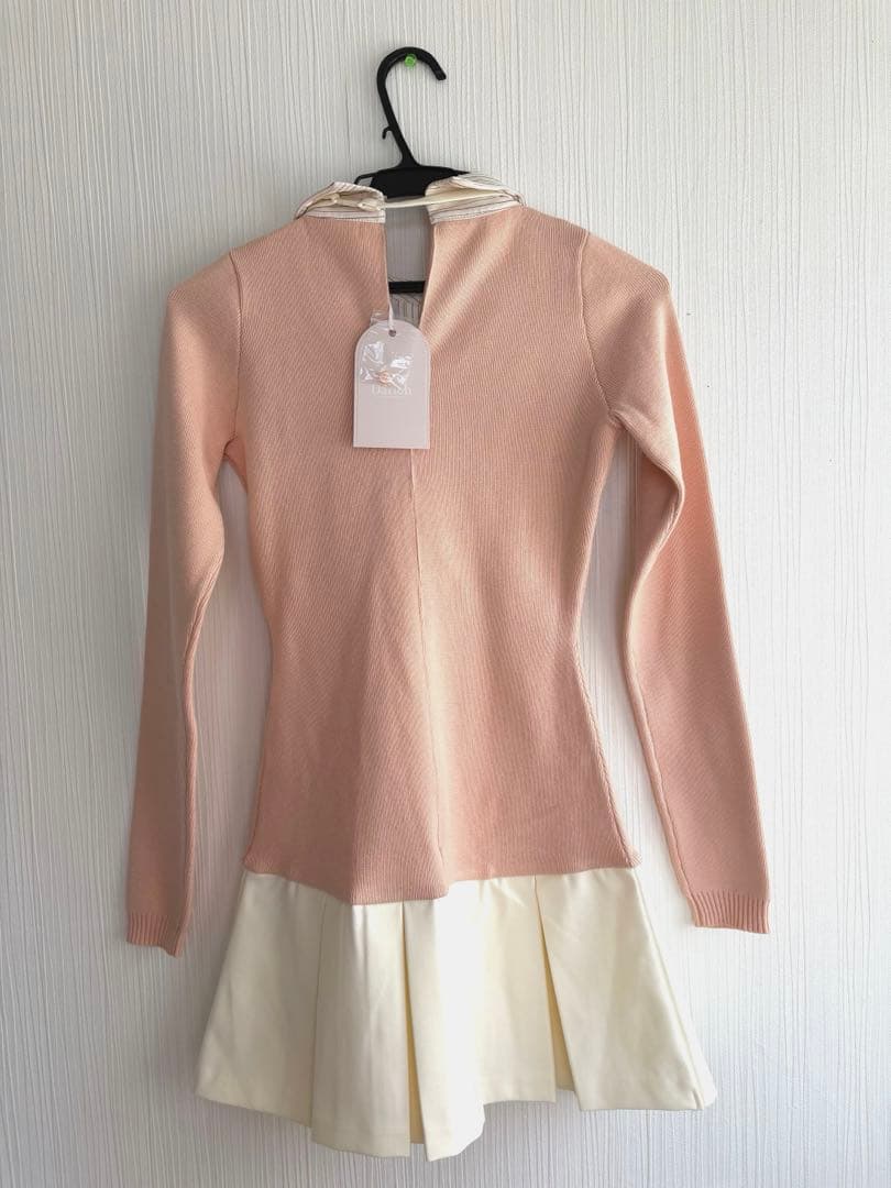 Darich ネクタイシャツドッキングニットミニワンピース ピンク FREE新品