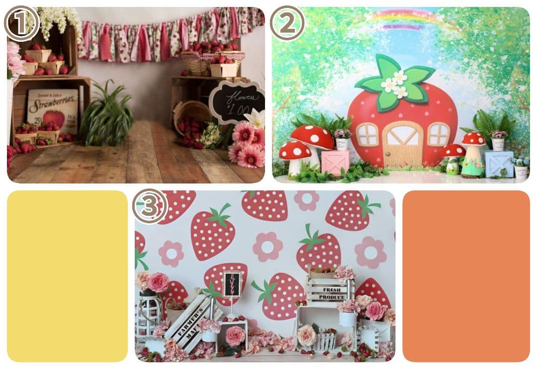 背景布×5+1　ペット撮影用フォトブース　トリミングチョーカー販売中　苺　紫陽花
