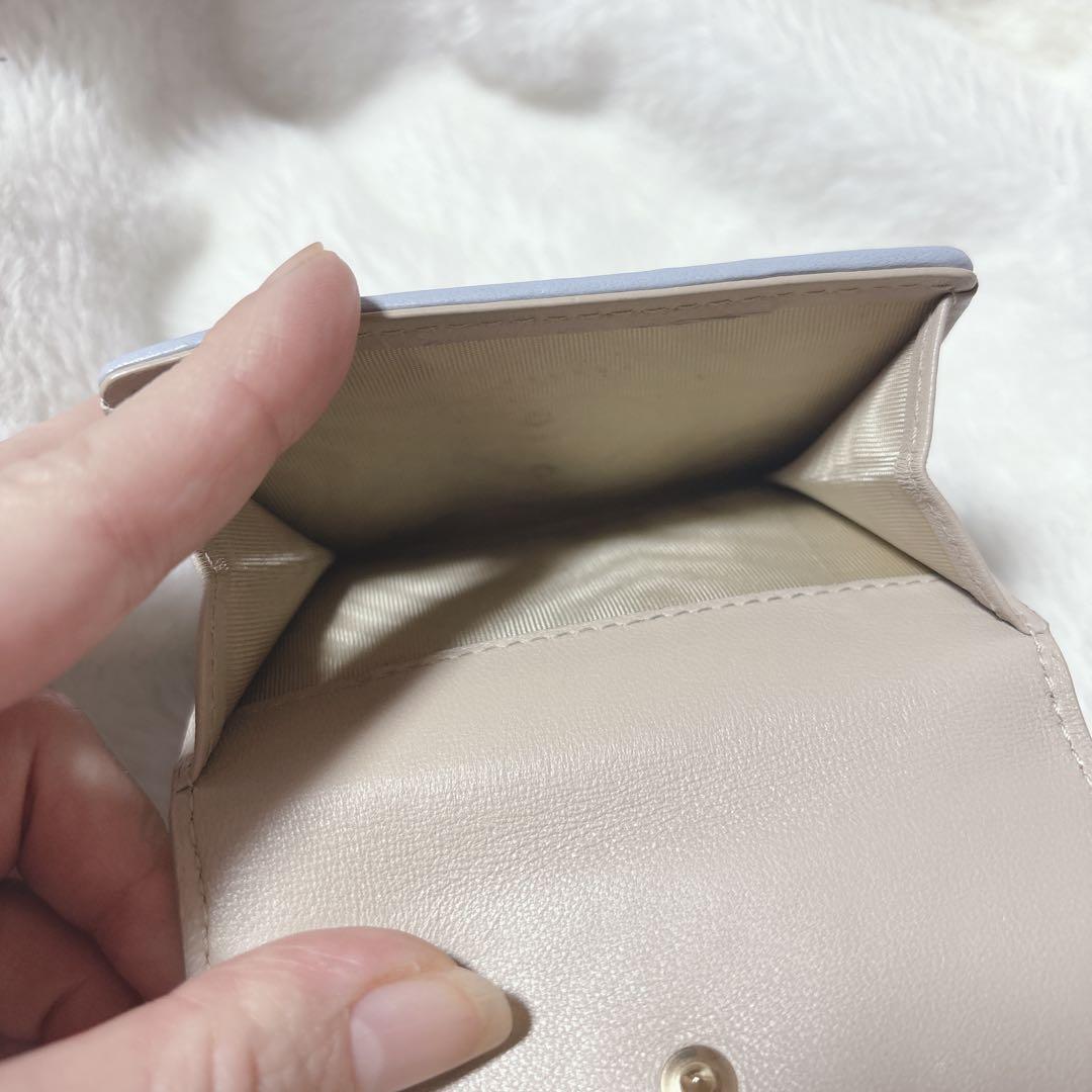 Dior ロータスウォレット 折り財布 財布 水色 キャメル バイカラー