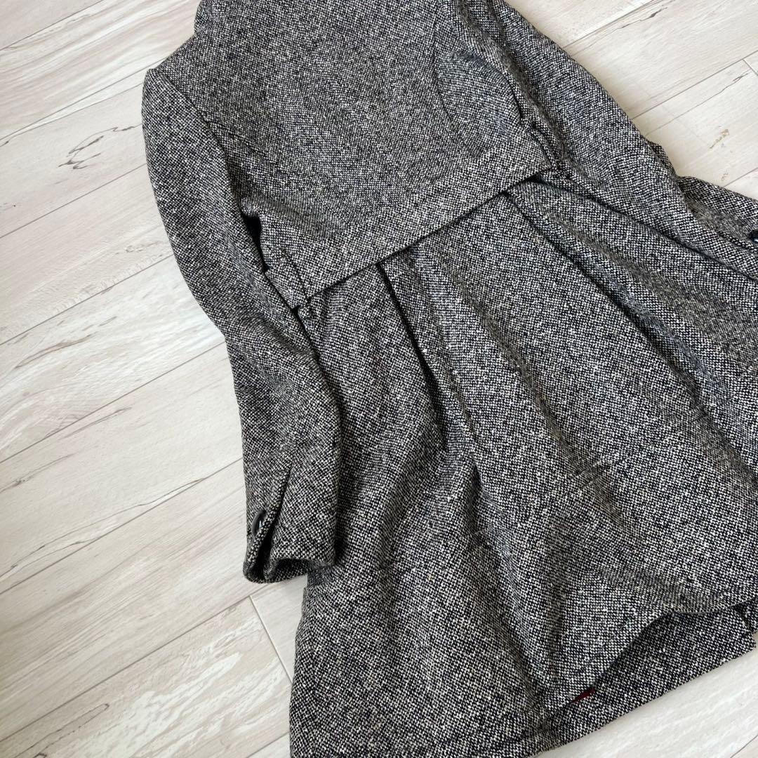 希少　BURBERRY BLACK LABEL ツイードロングコート　ダブル