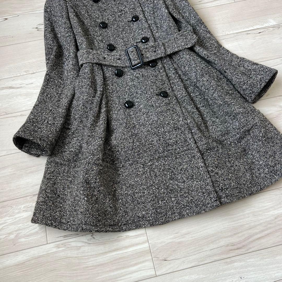 希少　BURBERRY BLACK LABEL ツイードロングコート　ダブル