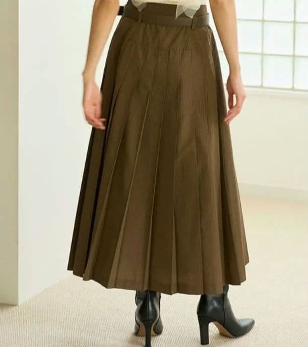 SNIDEL　ベルト付き プリーツロングスカート