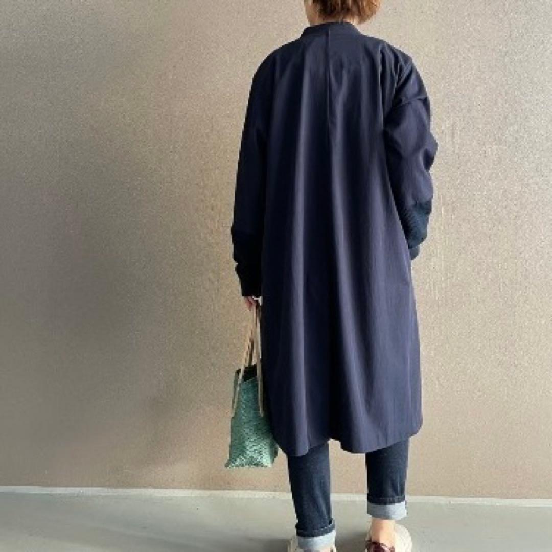 【美品】 ビアズリー 袖口ニット 羽織り ノーカラーコート