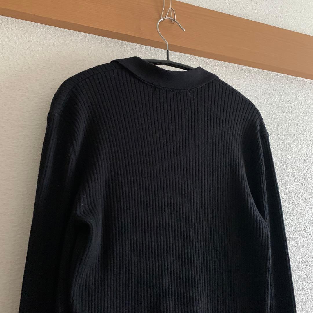 ETRE TOKYO オープンネックニットポロ 黒