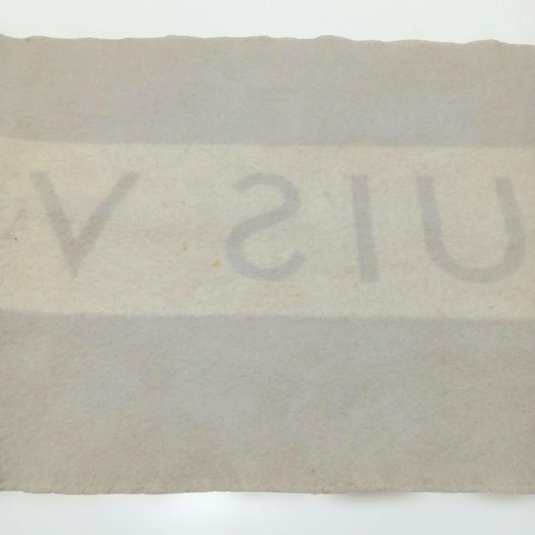 【お買い得】LOUIS VUITTON ロゴ入りマフラー グレージュ色訳あり