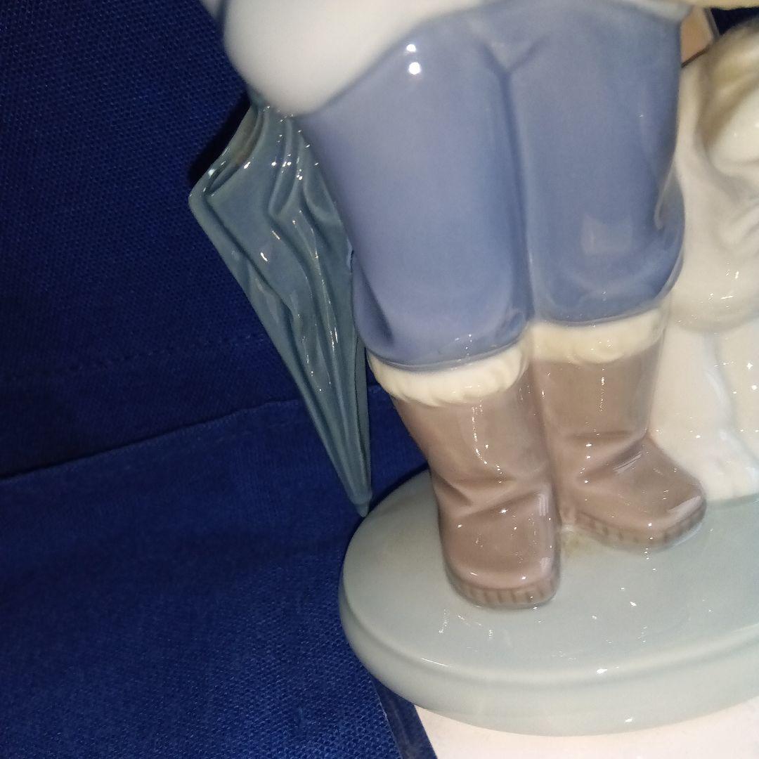 LLADRO 少年と子犬 陶器人形 専用箱あり