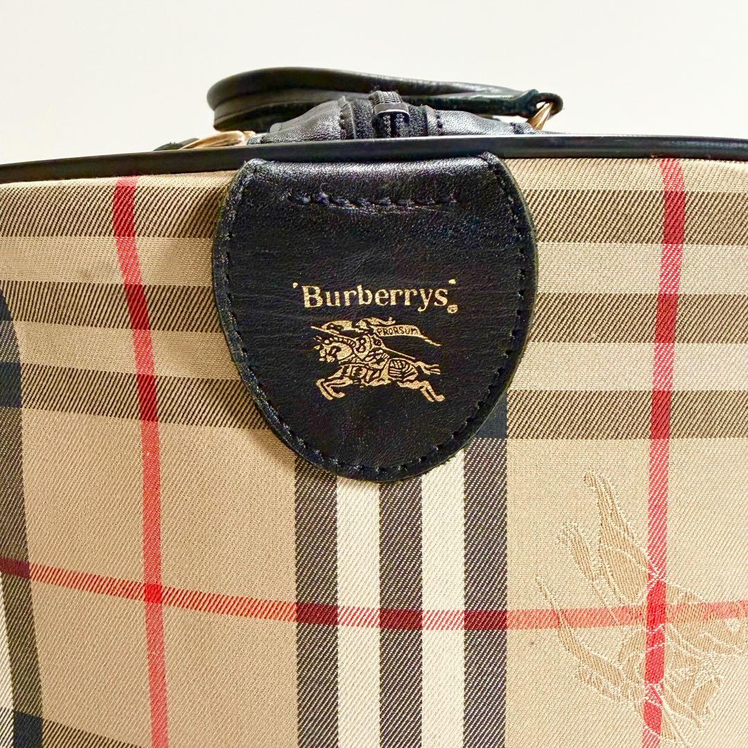 美品　シャドーホース　Burberrys ボストンバッグ　ノバチェック　ロック